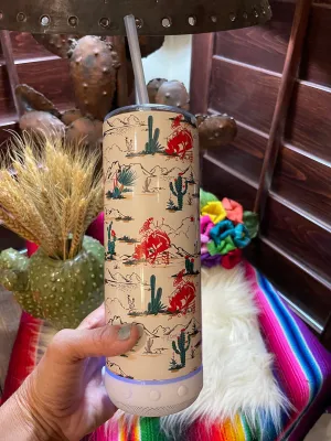 BLUETOOTH Western 30oz stainless tumbler MUSIC && LIGHTS