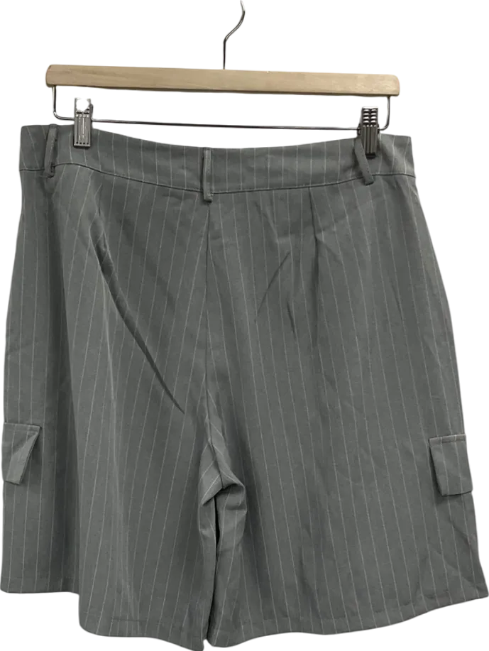 boohoo Grey Pinstripe Cargo Jort Culottes UK 12