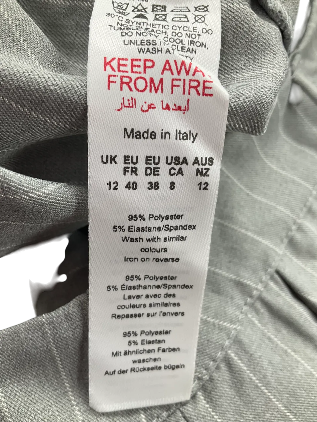 boohoo Grey Pinstripe Cargo Jort Culottes UK 12