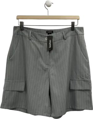 boohoo Grey Pinstripe Cargo Jort Culottes UK 12