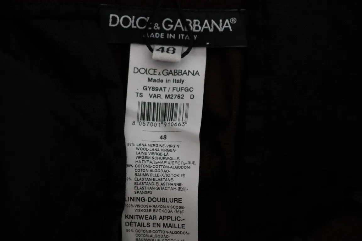 Brown Wool Casual Pants