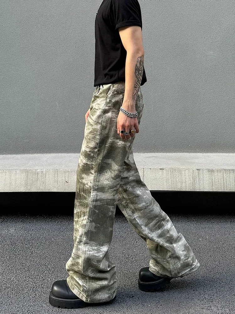 Camouflage Wide-Leg Pants