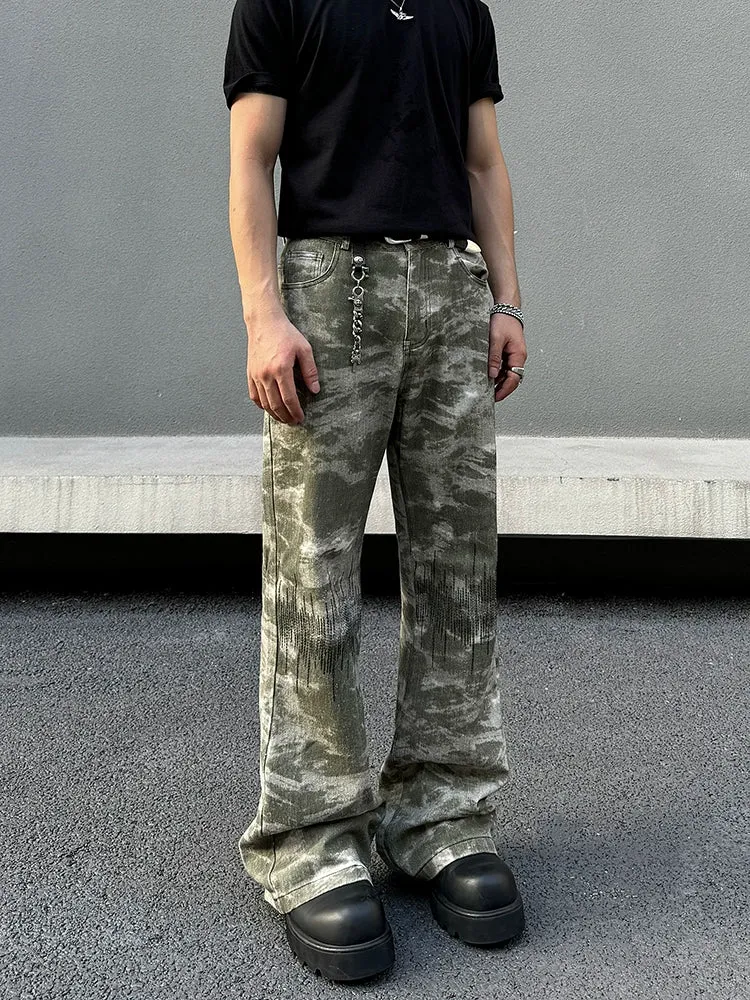 Camouflage Wide-Leg Pants