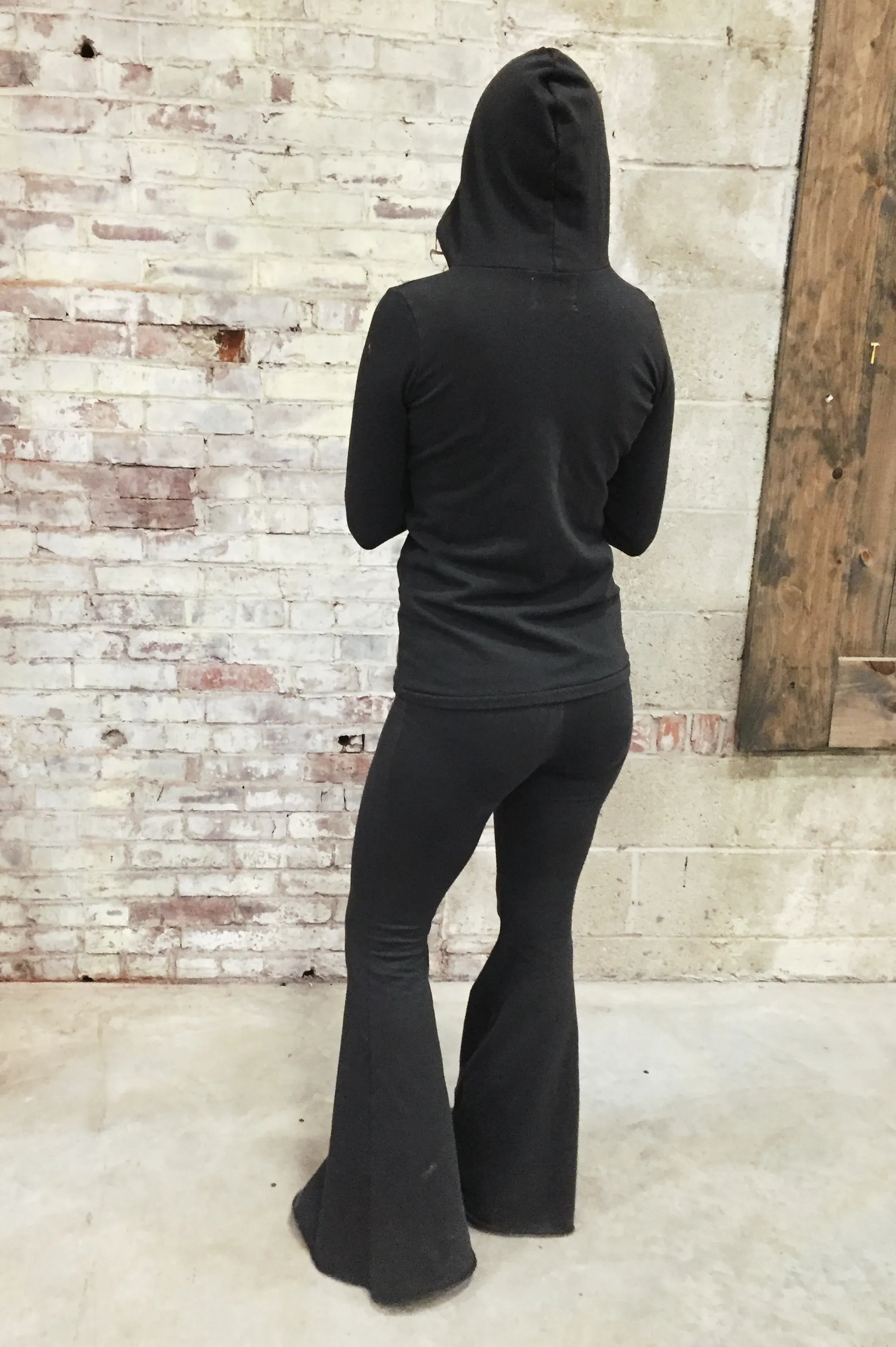 charcoal tencel bell bottom yoga pants