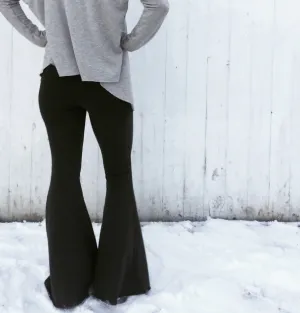 charcoal tencel bell bottom yoga pants