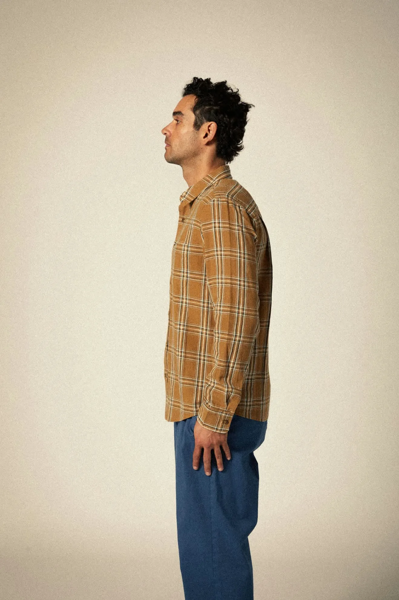 Charter Linen Blend L/S Shirt - Washed Copper/Whitecap Plaid