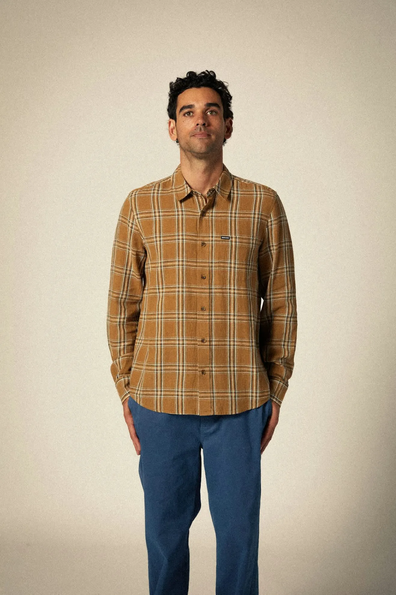 Charter Linen Blend L/S Shirt - Washed Copper/Whitecap Plaid