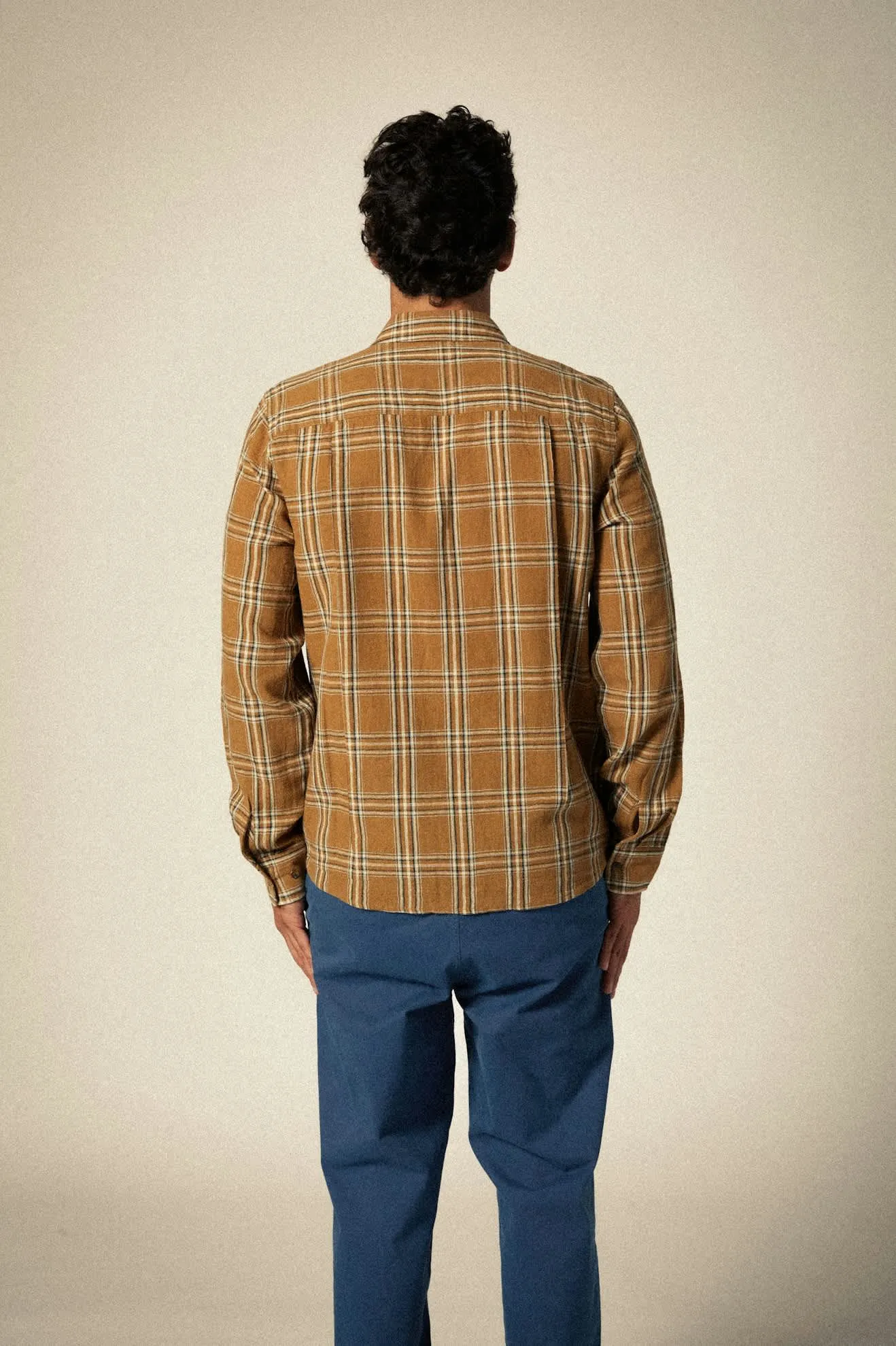 Charter Linen Blend L/S Shirt - Washed Copper/Whitecap Plaid