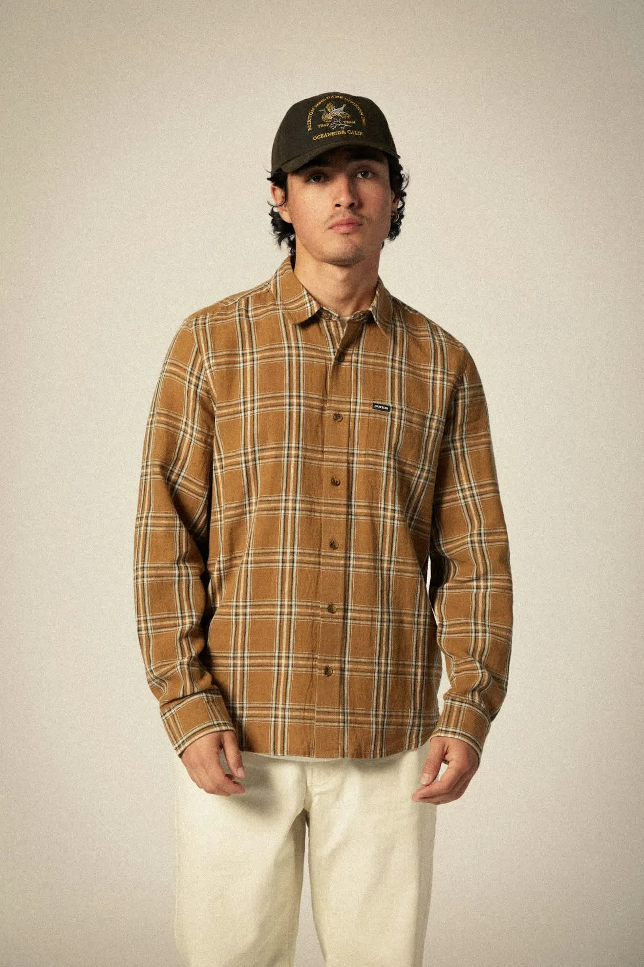 Charter Linen Blend L/S Shirt - Washed Copper/Whitecap Plaid