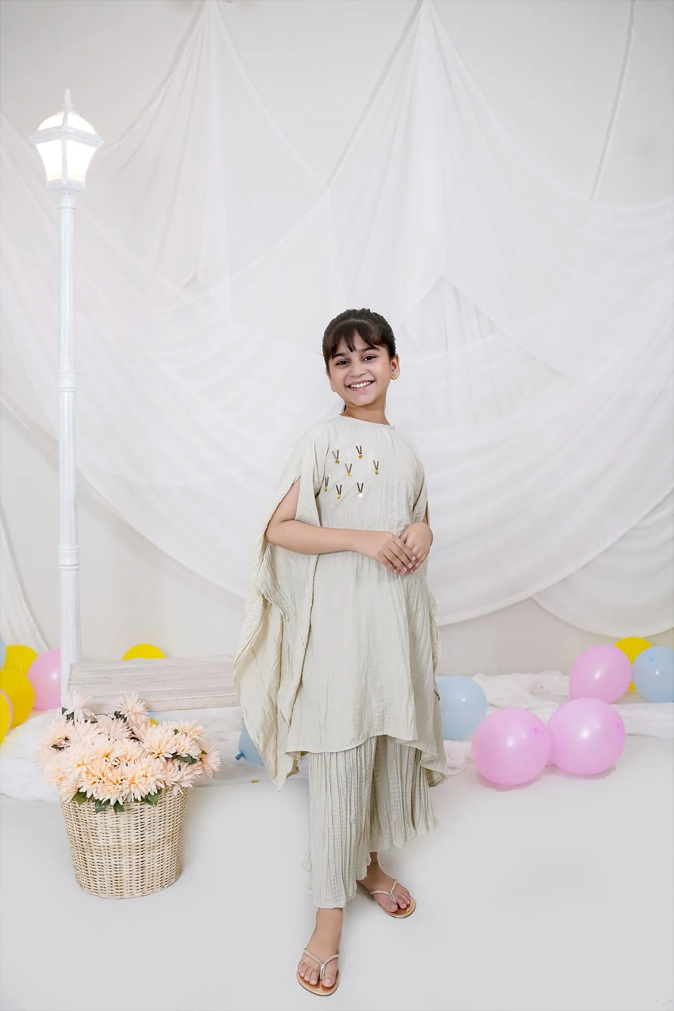 Classic Beige Embroidered Chiffon