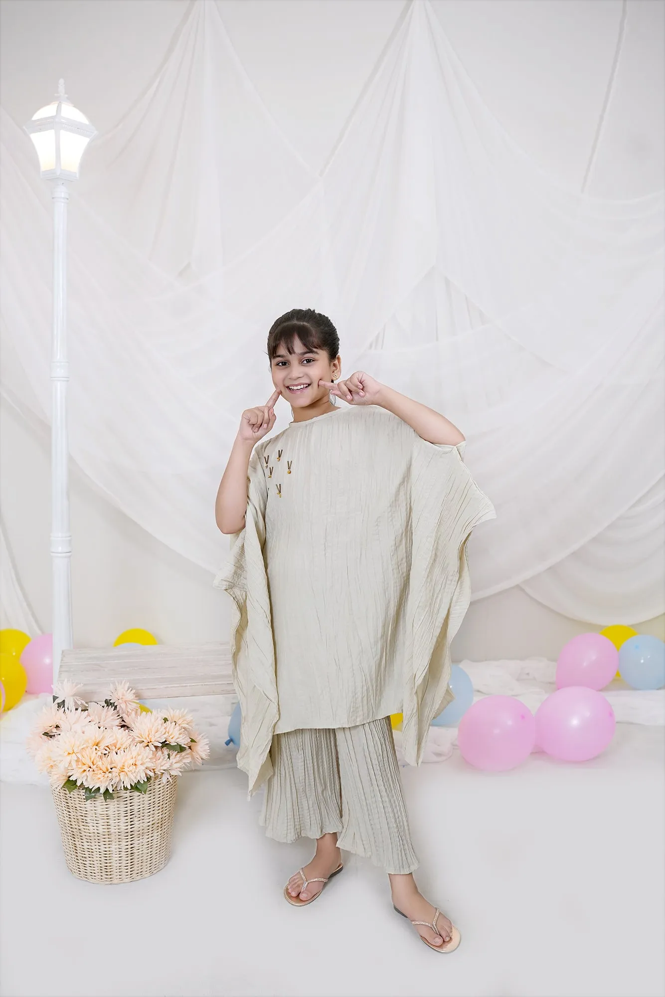 Classic Beige Embroidered Chiffon
