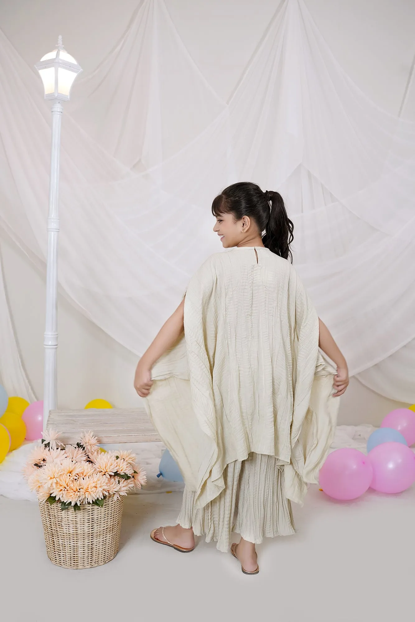 Classic Beige Embroidered Chiffon