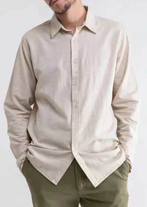 Classic Linen Long-Sleeve Button Up Shirt