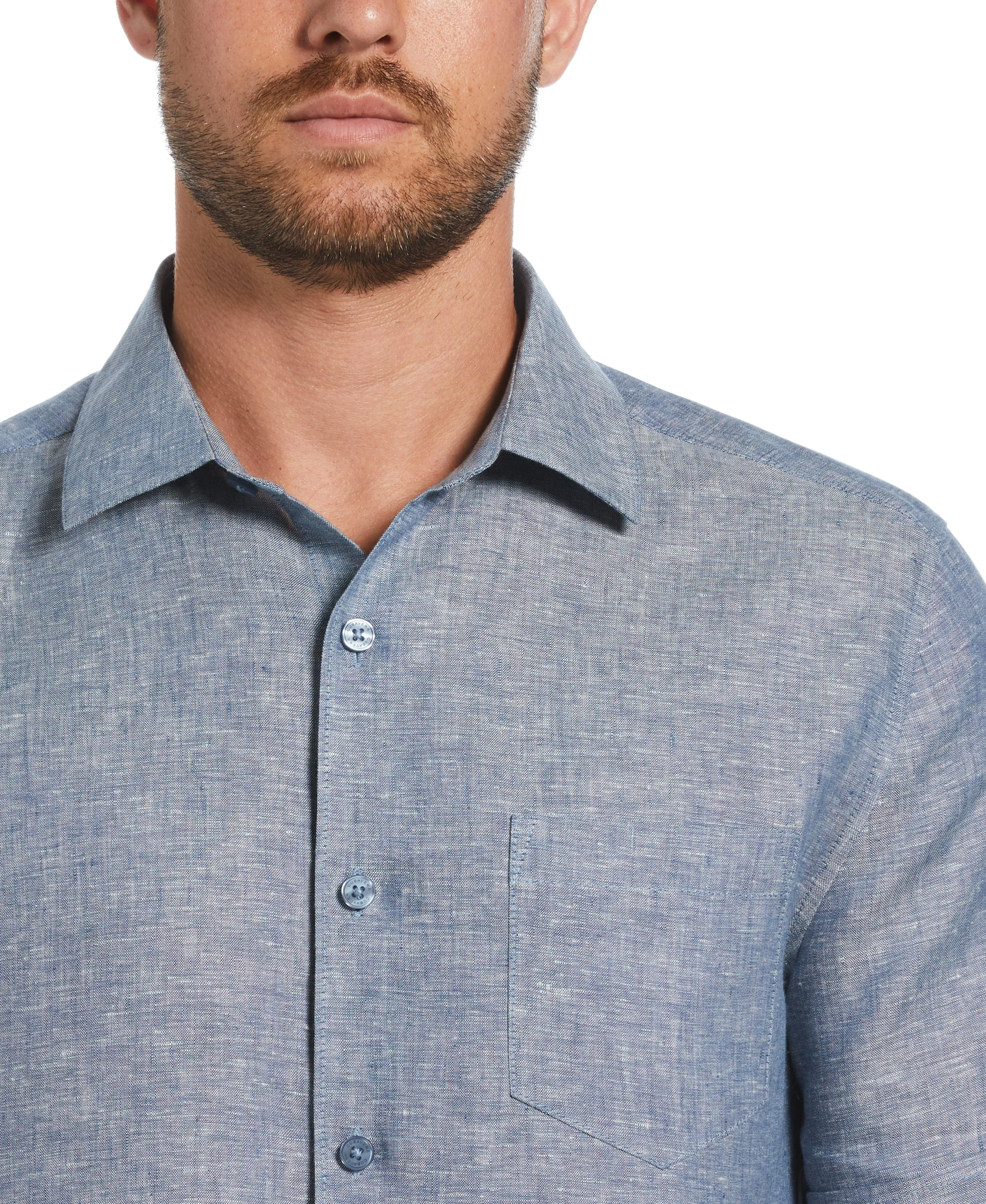 Classic Two-Tone Linen Shirt