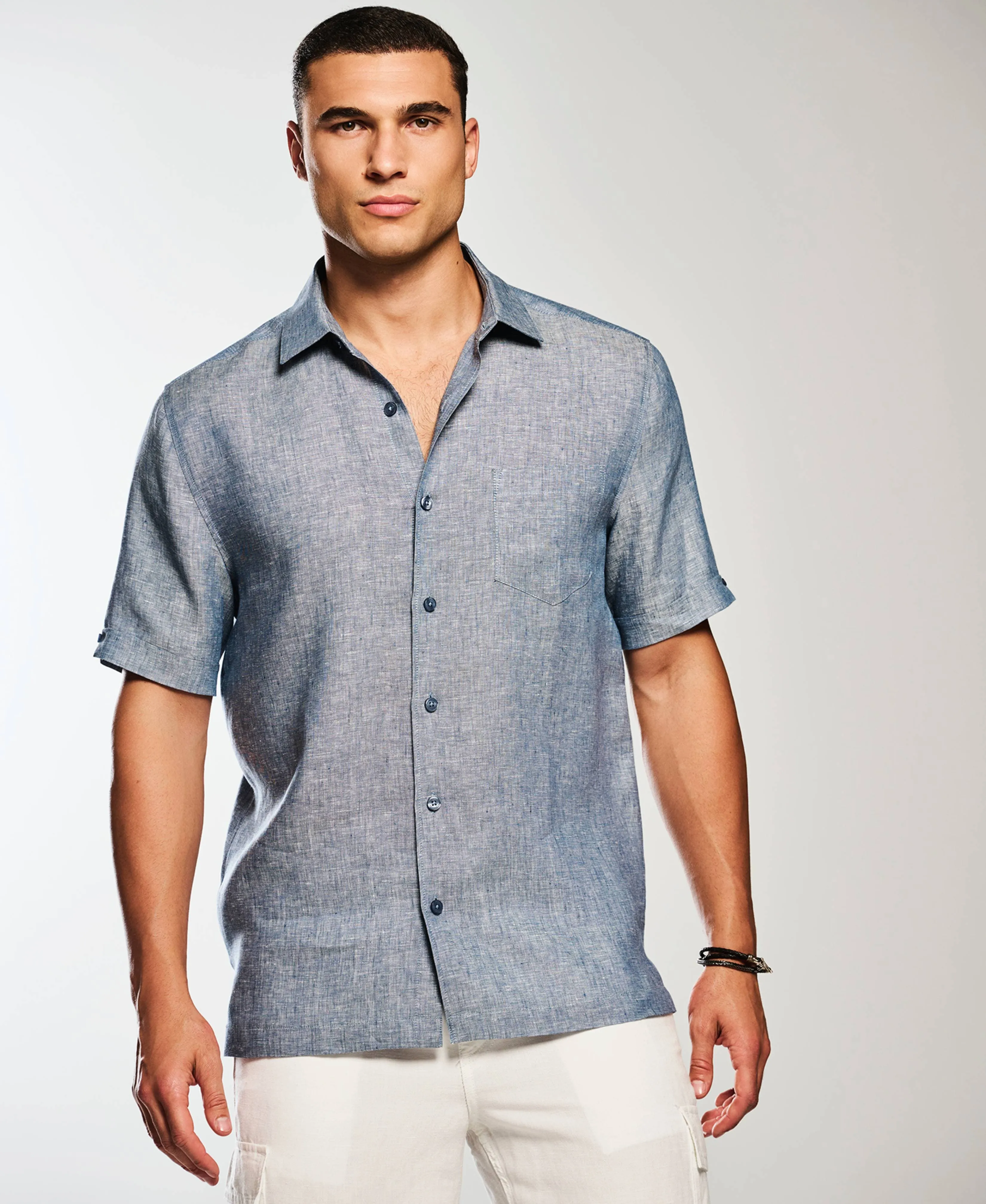 Classic Two-Tone Linen Shirt