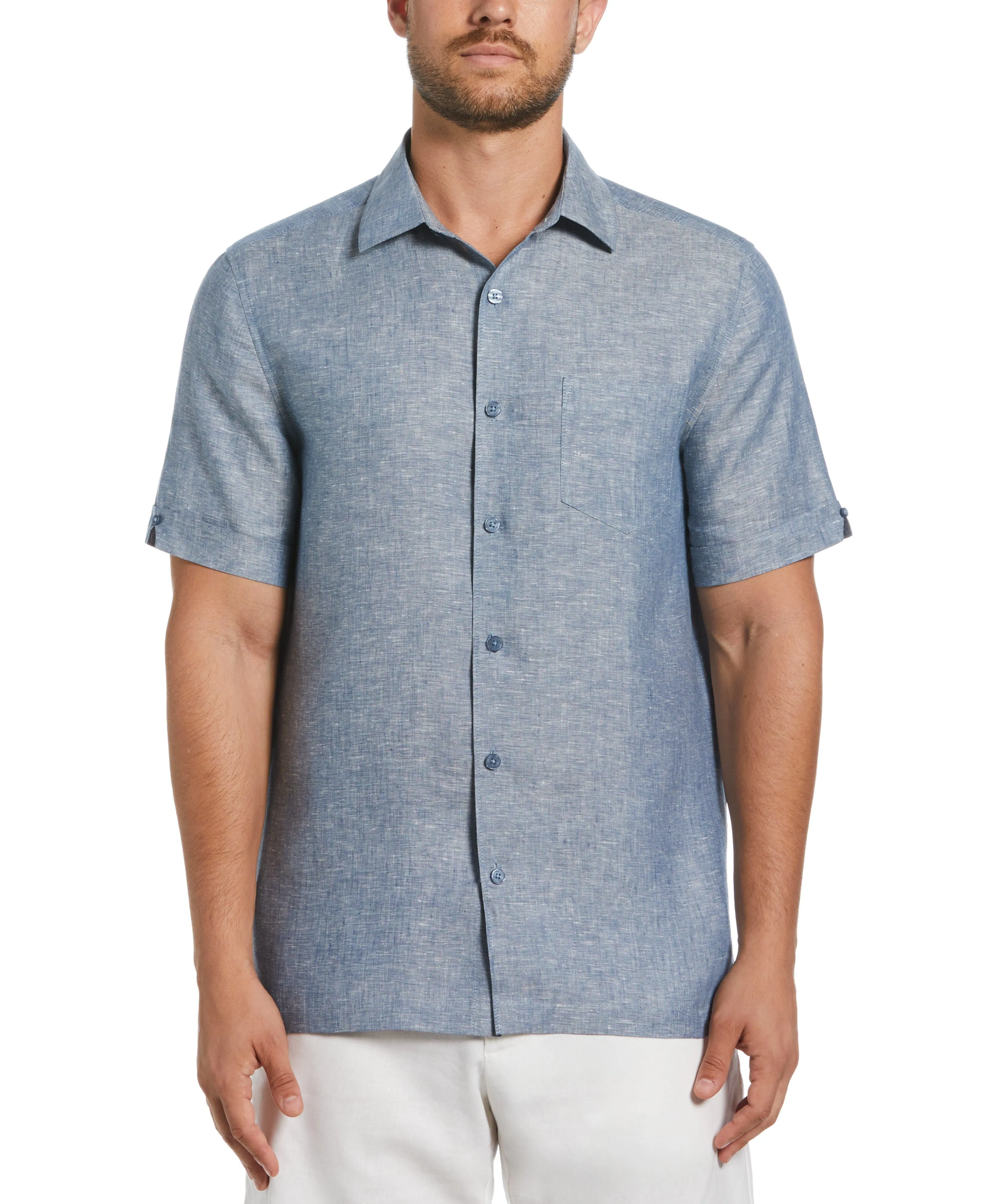 Classic Two-Tone Linen Shirt