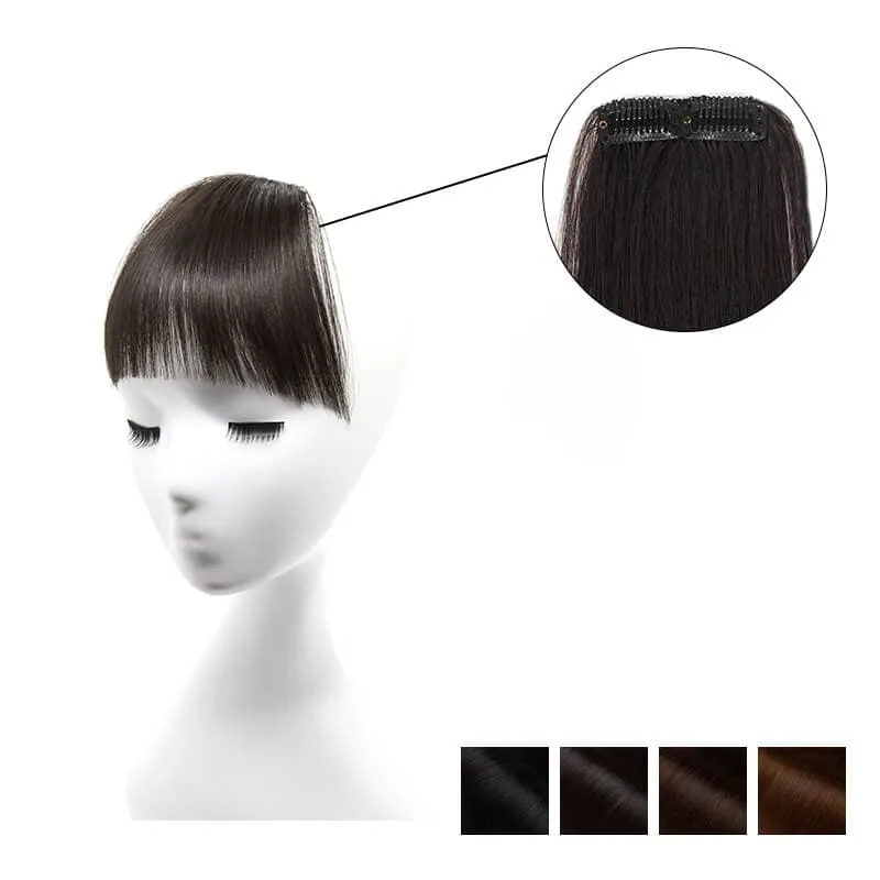Clearance Human Hair Clip In Wispy Bangs Hand Tied Flat Neat Fringe