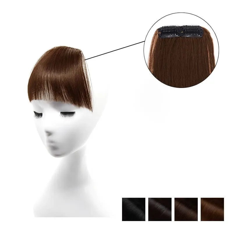 Clearance Human Hair Clip In Wispy Bangs Hand Tied Flat Neat Fringe
