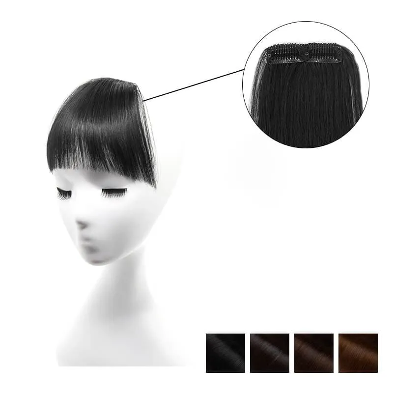 Clearance Human Hair Clip In Wispy Bangs Hand Tied Flat Neat Fringe