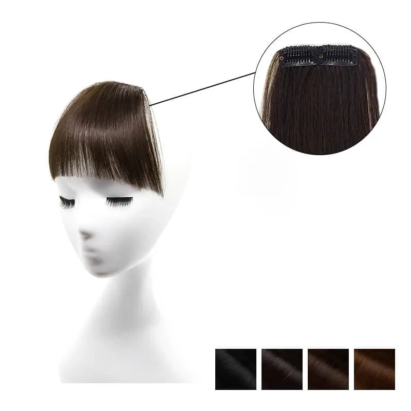 Clearance Human Hair Clip In Wispy Bangs Hand Tied Flat Neat Fringe