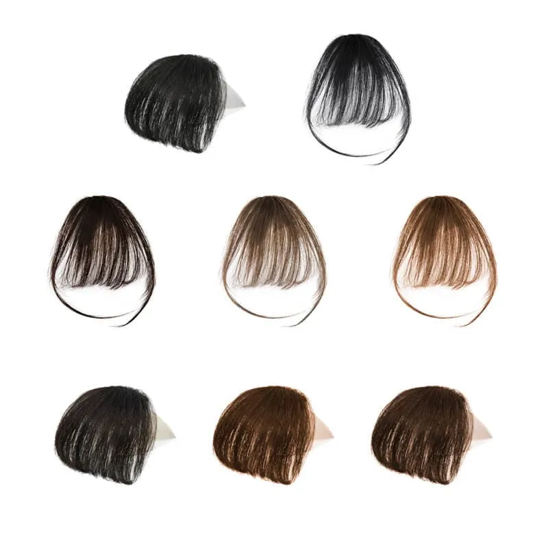 Clearance Human Hair Clip In Wispy Bangs Hand Tied Flat Neat Fringe