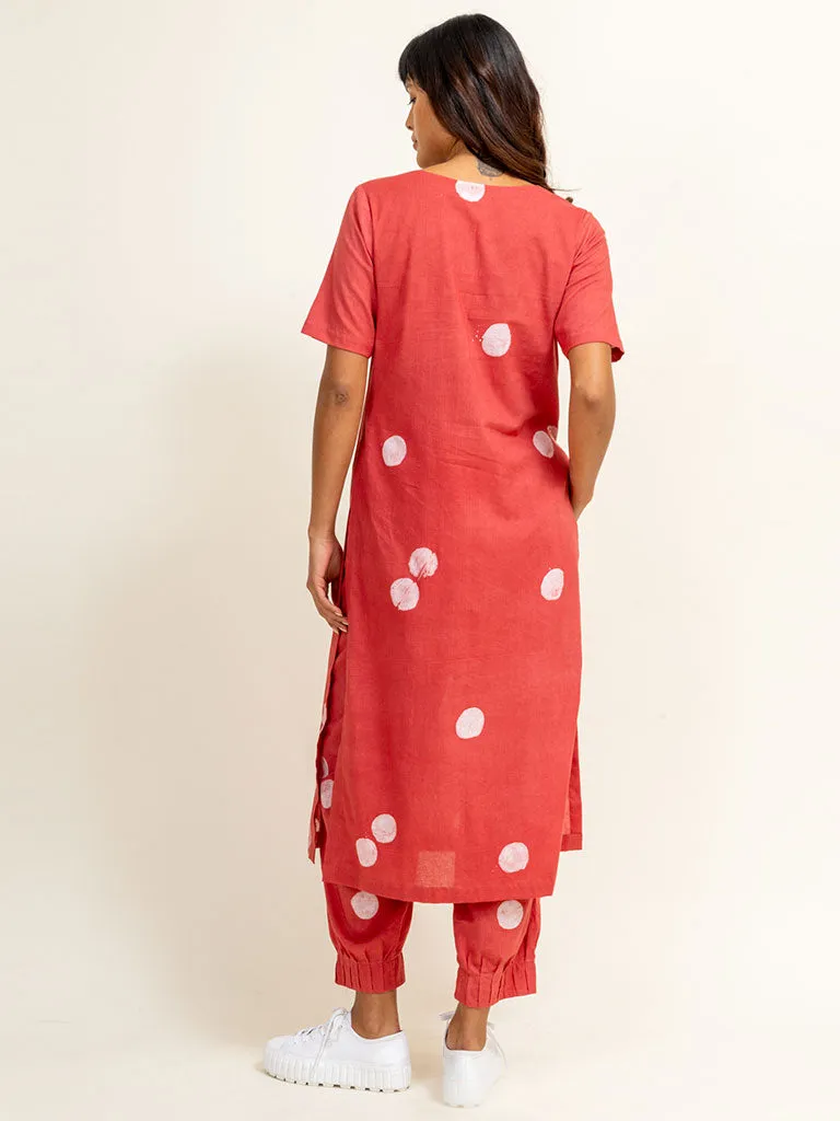 Coral Tucked Pants