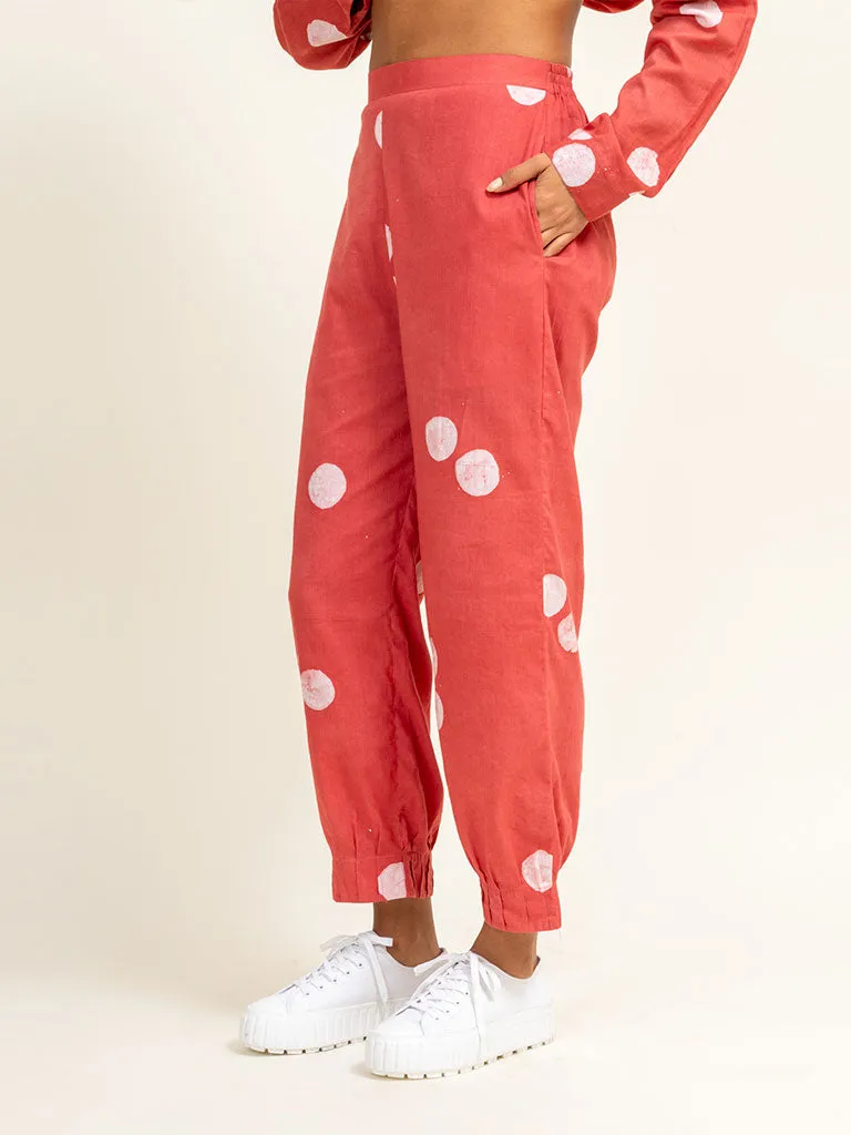 Coral Tucked Pants