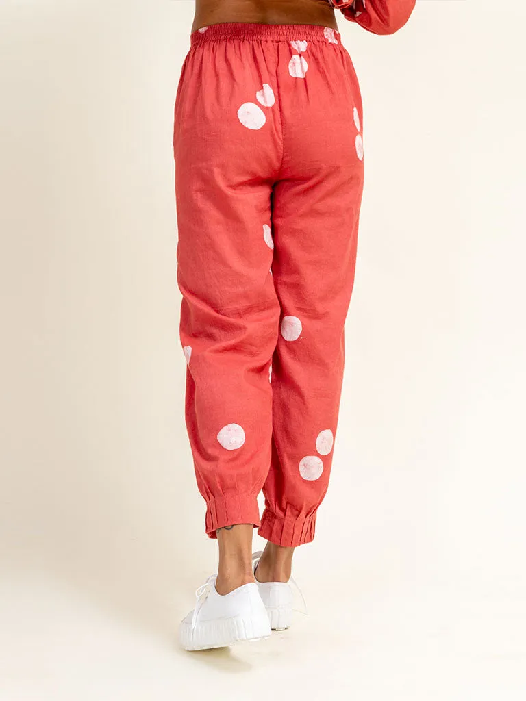 Coral Tucked Pants