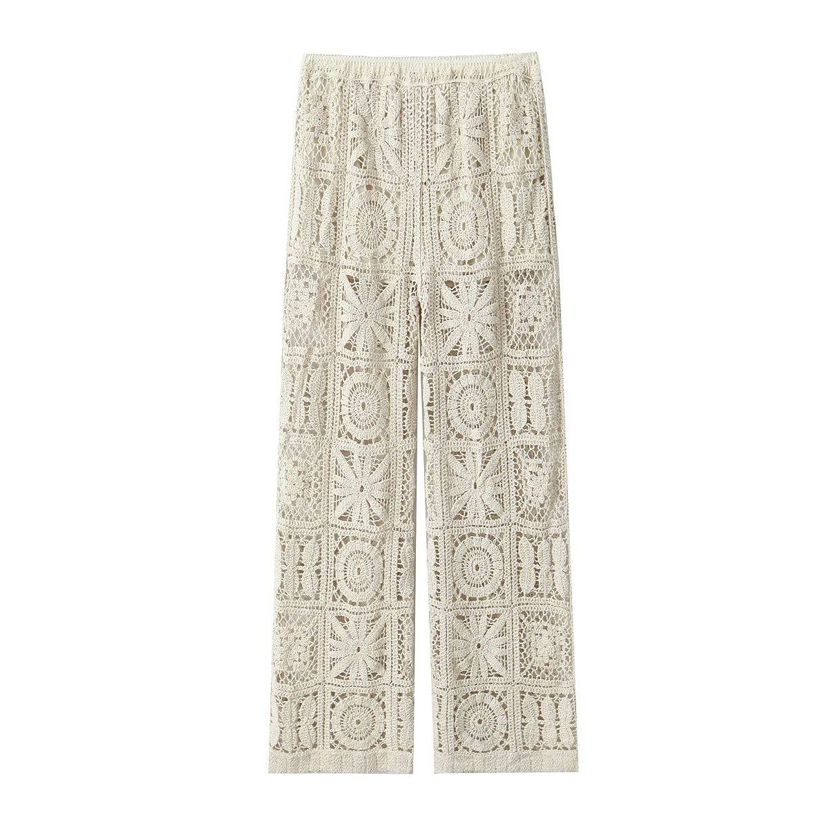Crochet Long Sleeve Top and Pants Set