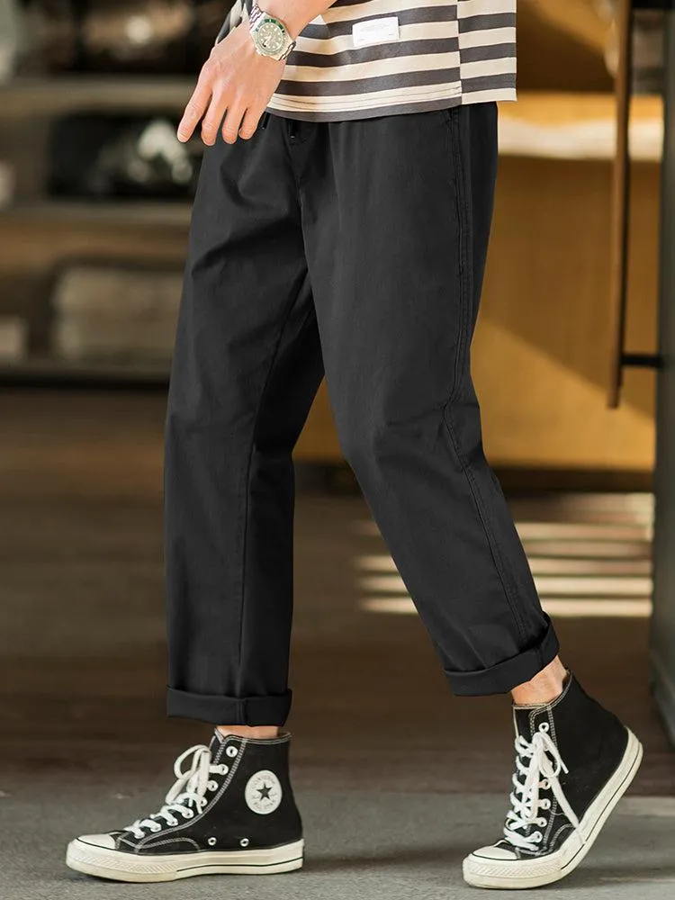 Cropped Thin Casual Pants