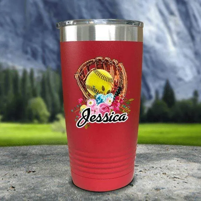 CUSTOM Softball Glove Color Printed Tumblers