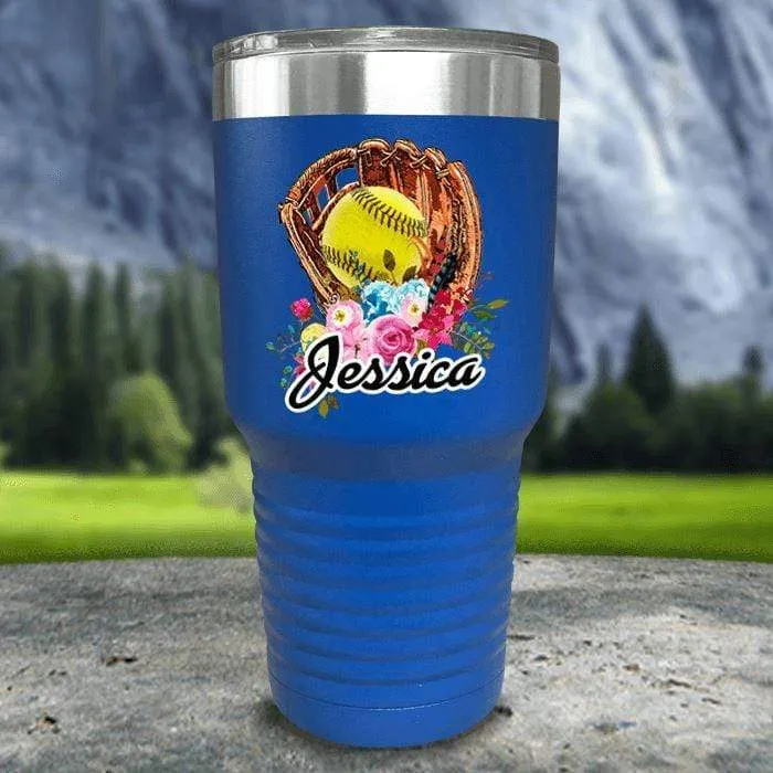 CUSTOM Softball Glove Color Printed Tumblers