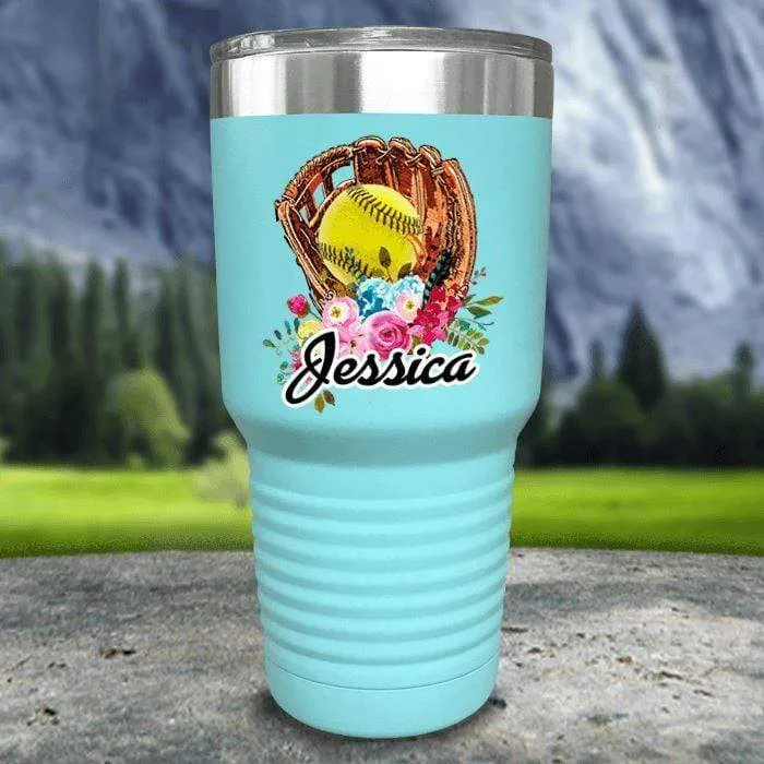 CUSTOM Softball Glove Color Printed Tumblers