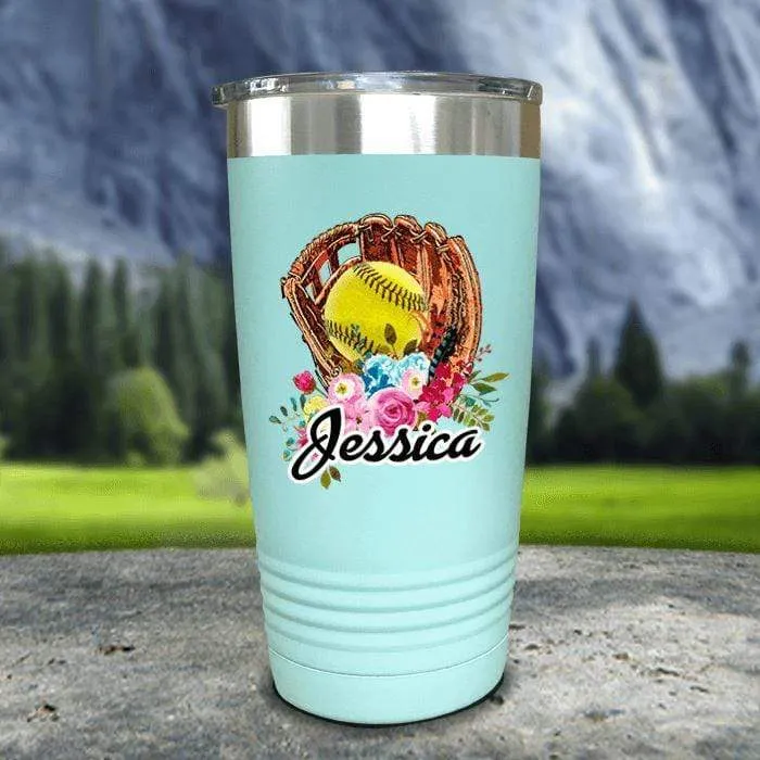 CUSTOM Softball Glove Color Printed Tumblers