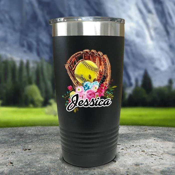CUSTOM Softball Glove Color Printed Tumblers