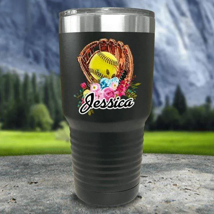 CUSTOM Softball Glove Color Printed Tumblers