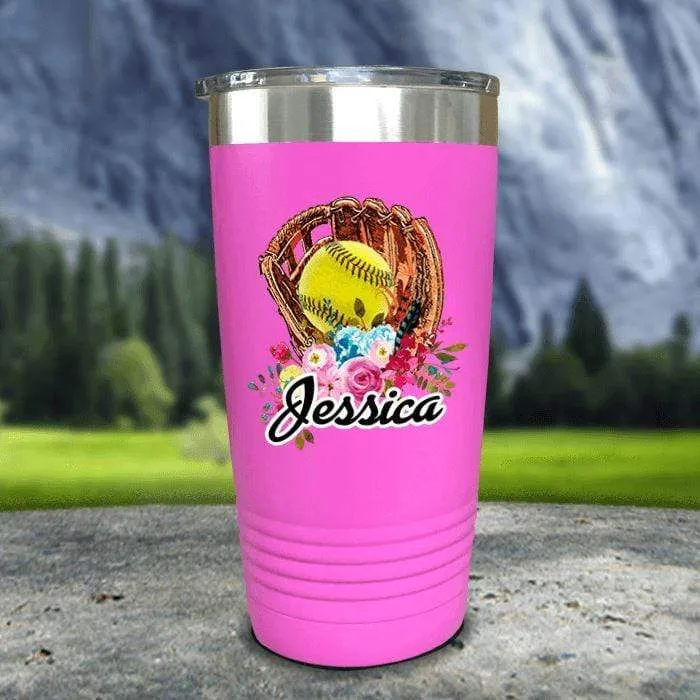 CUSTOM Softball Glove Color Printed Tumblers