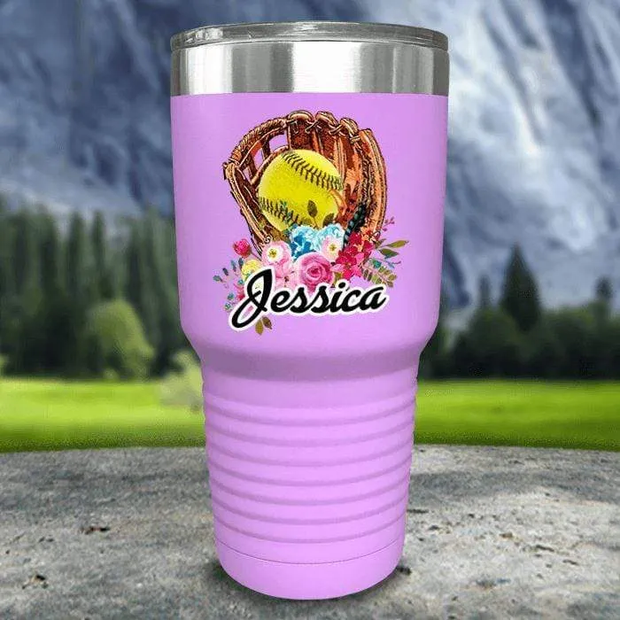CUSTOM Softball Glove Color Printed Tumblers