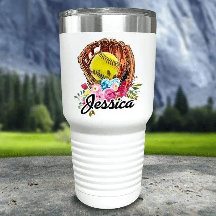 CUSTOM Softball Glove Color Printed Tumblers