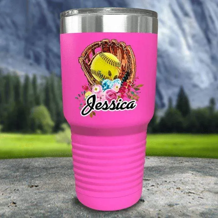 CUSTOM Softball Glove Color Printed Tumblers