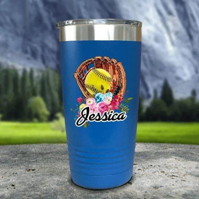 CUSTOM Softball Glove Color Printed Tumblers