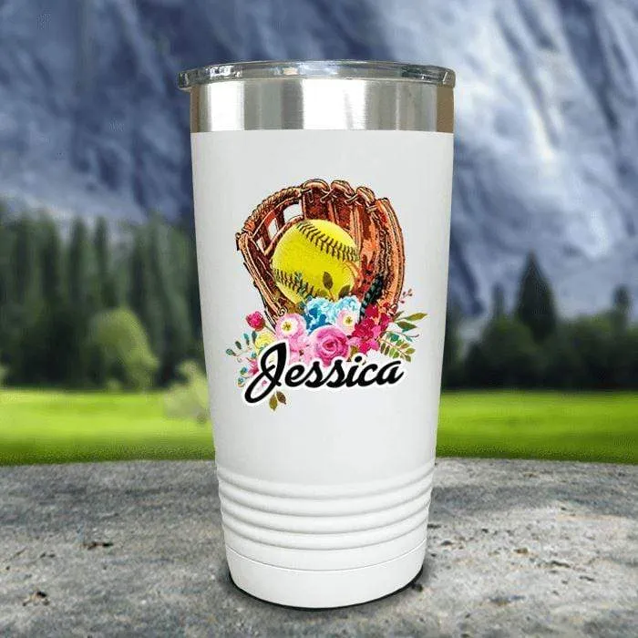 CUSTOM Softball Glove Color Printed Tumblers