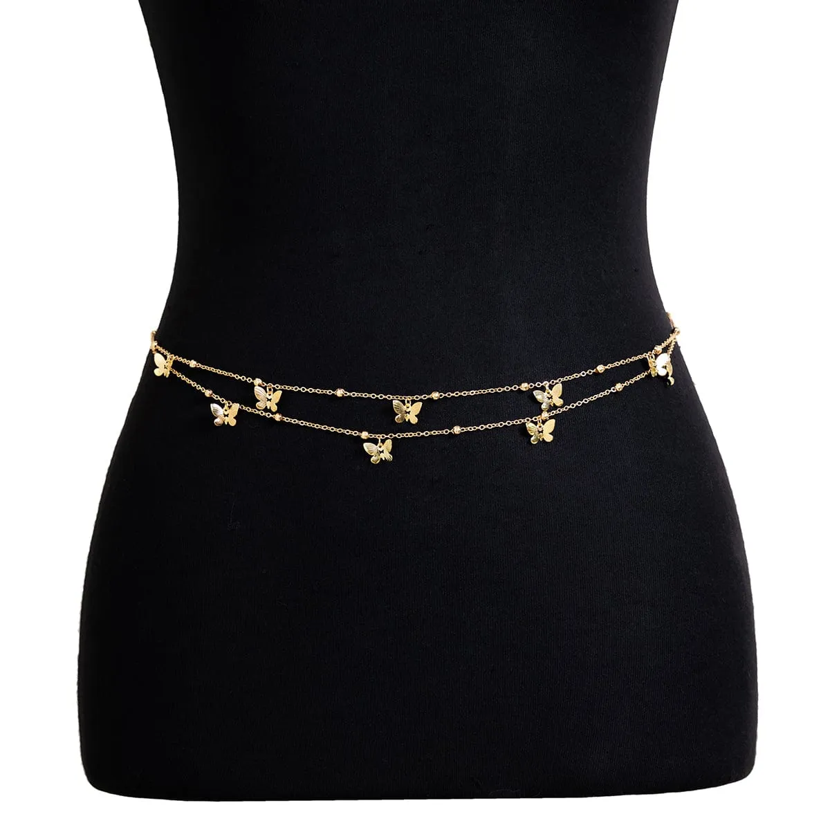 Dainty Trendy Layered Butterfly Saturn Belly Chain