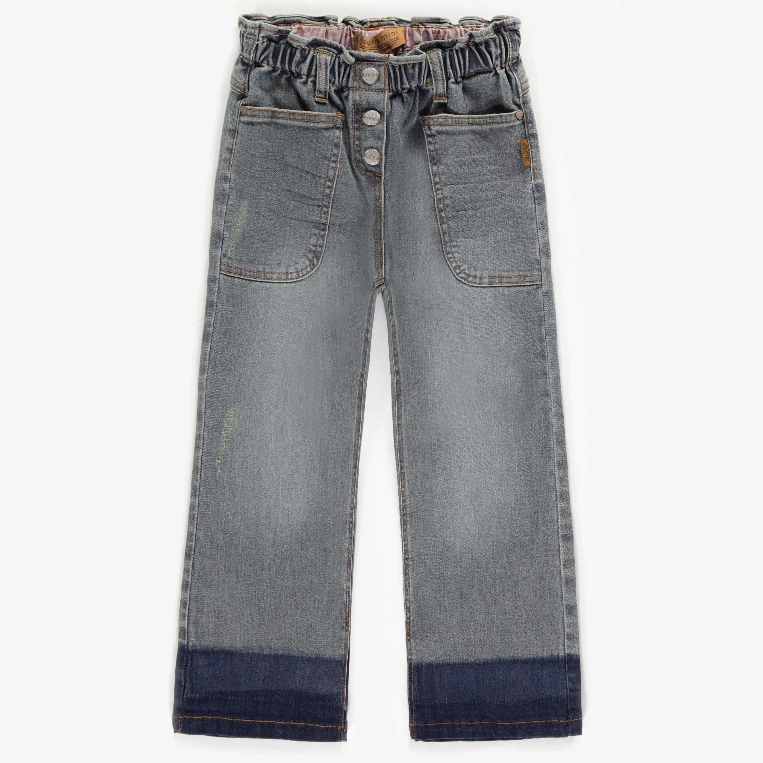 Denim extensible coupe jambe large, enfant || Stretch wide leg fit denim, child