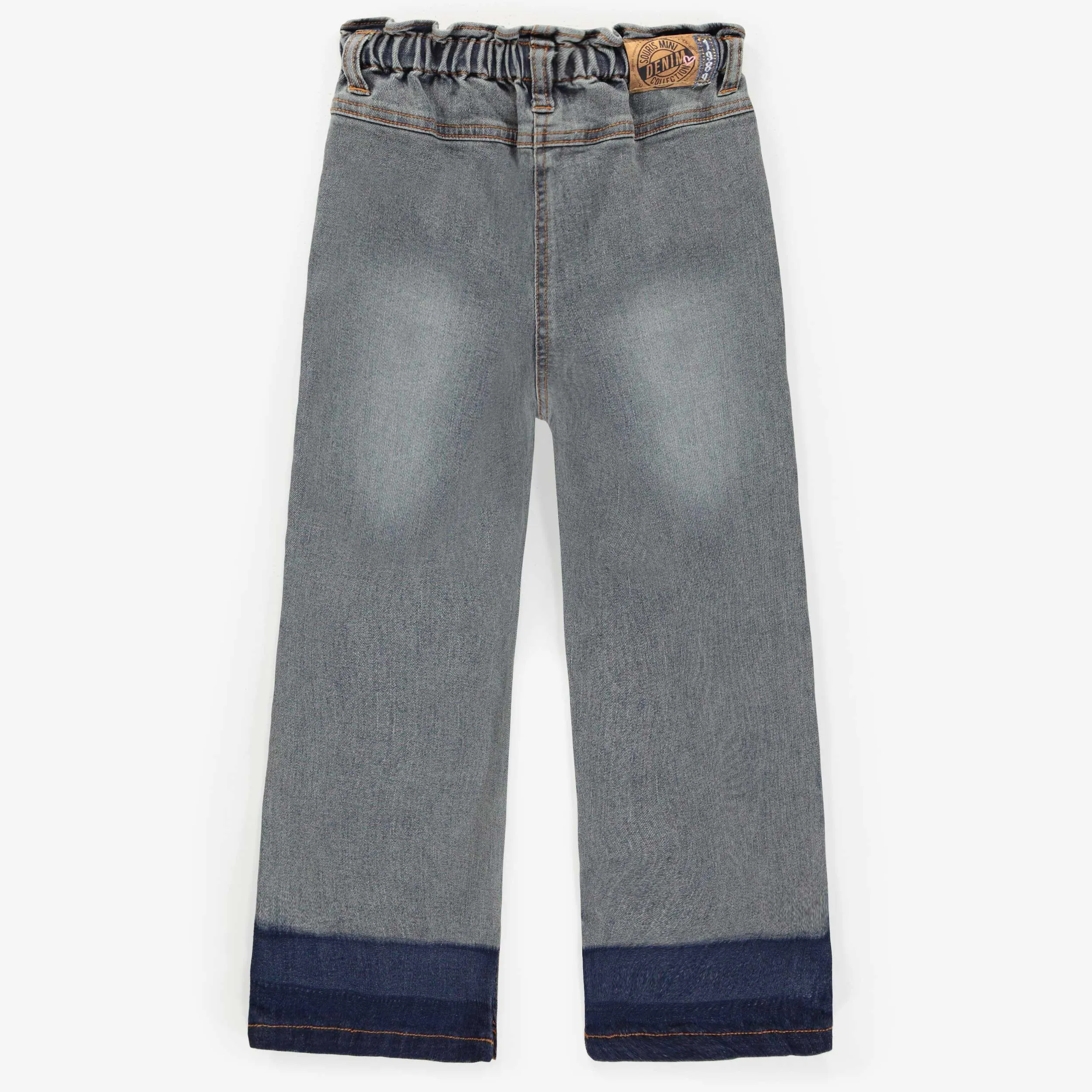 Denim extensible coupe jambe large, enfant || Stretch wide leg fit denim, child