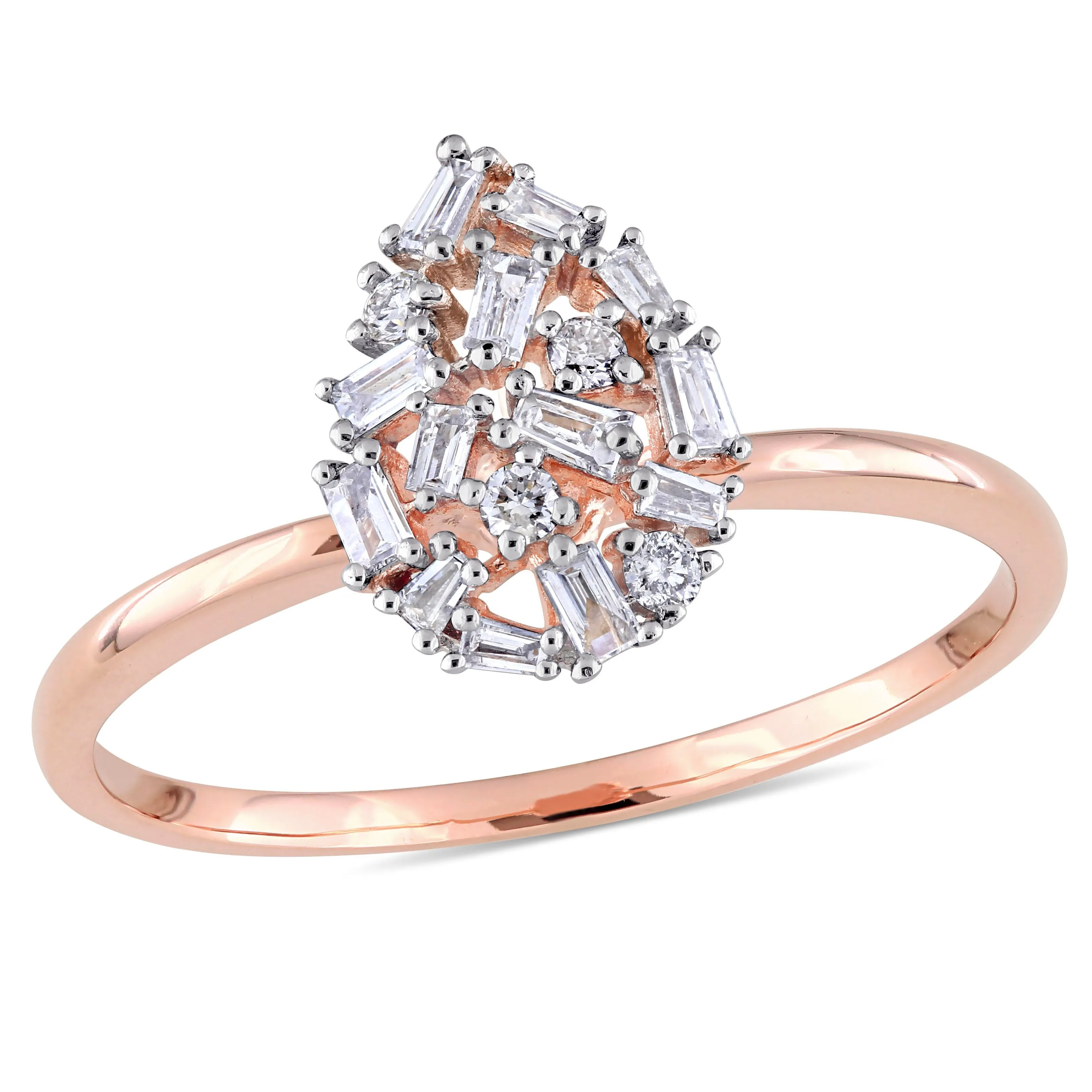 Diamond Cluster Pear Shaped Ring
