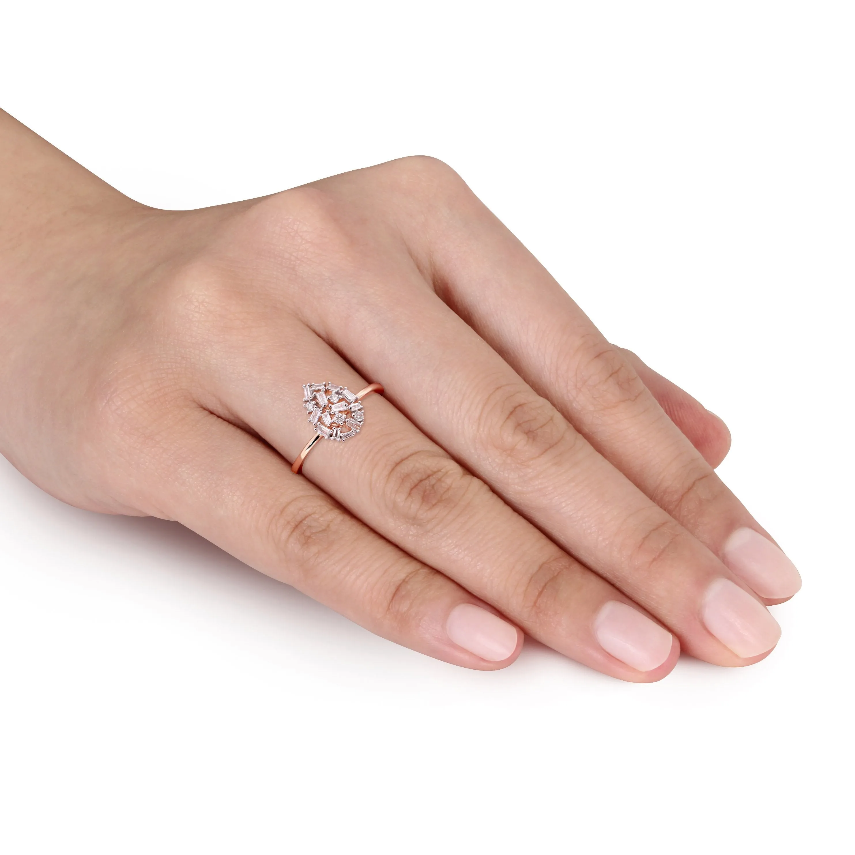 Diamond Cluster Pear Shaped Ring