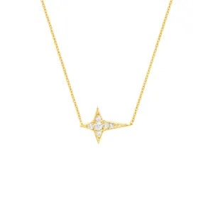 Diamond Tapered Cross Adjustable Necklace