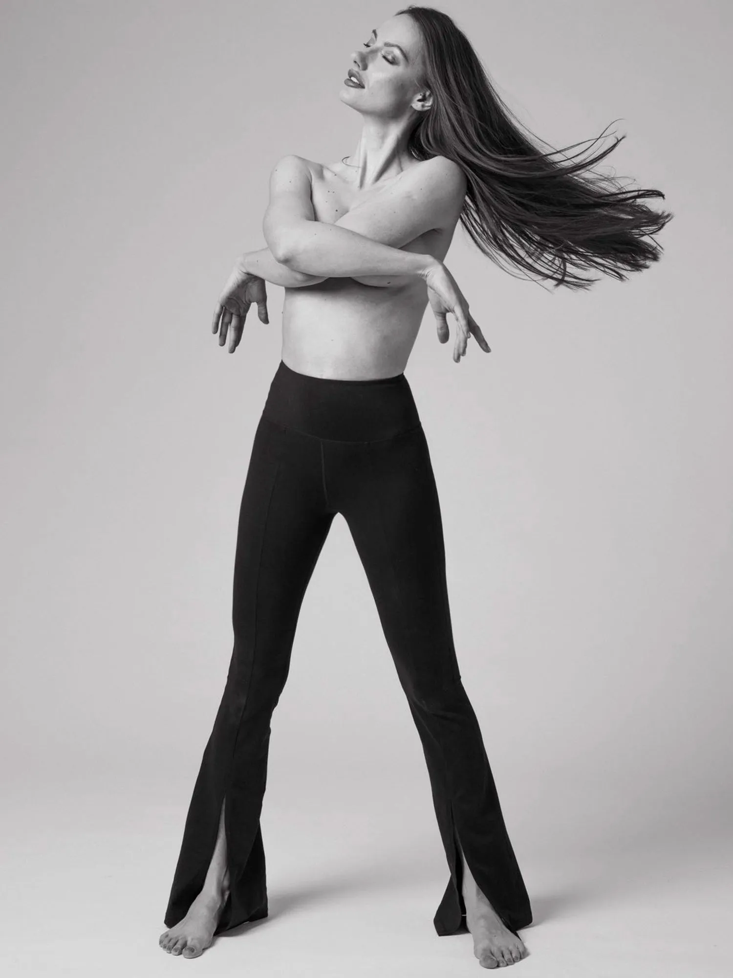 DIVINE FRONT SPLIT FLARE PANTS