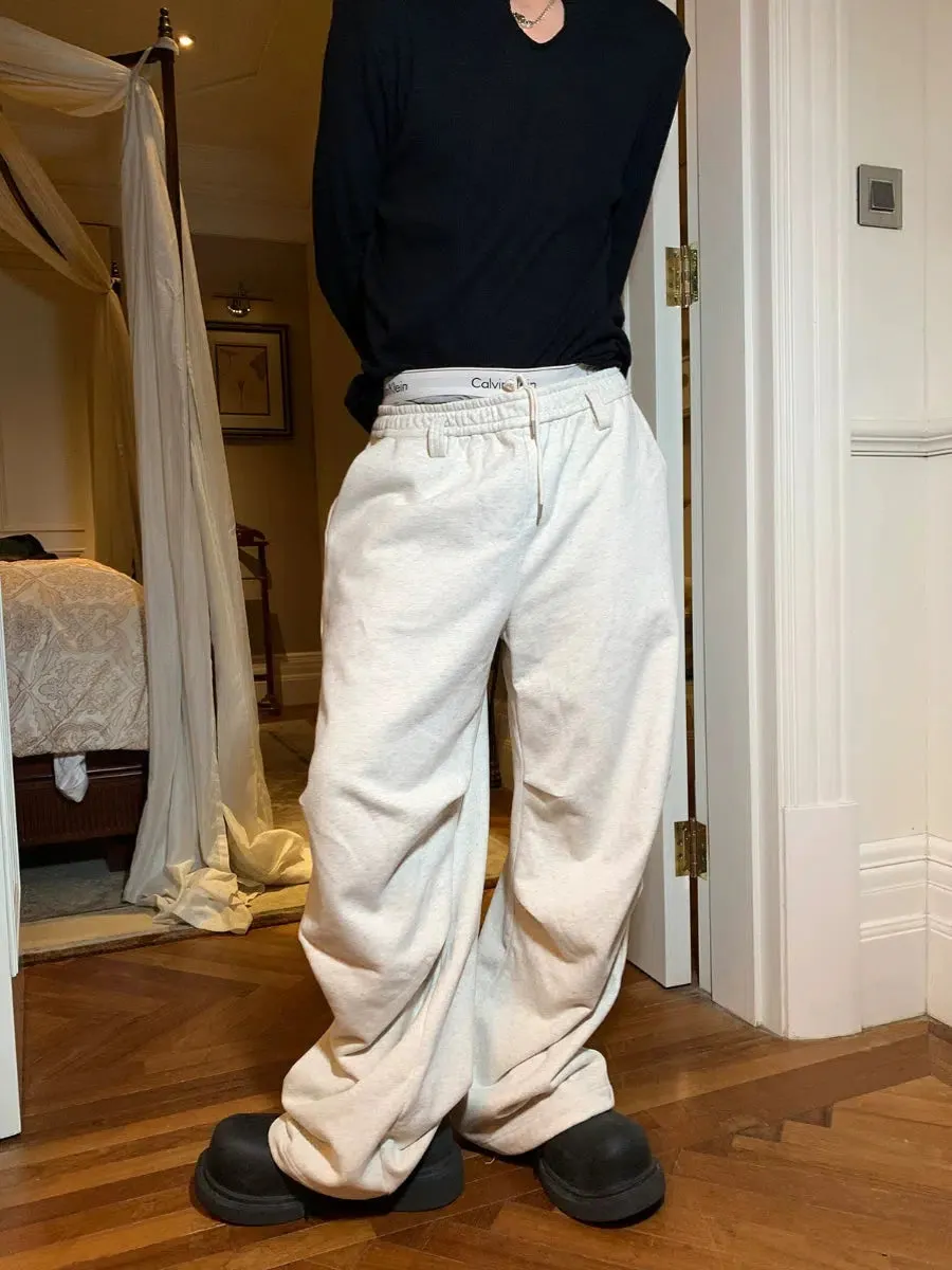 Double pleated Wide-leg Sweatpants